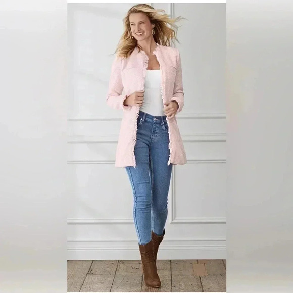 VENUS Jackets & Blazers - Pink Tweed Jacket